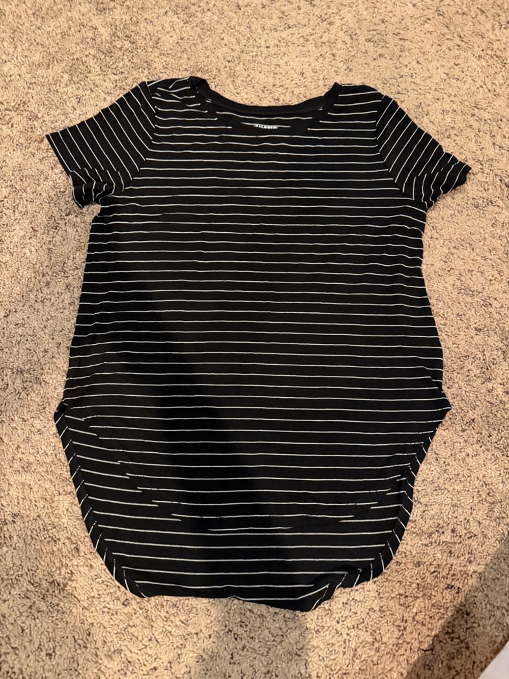 Halogen Black & White Striped Short Sleeve Tee